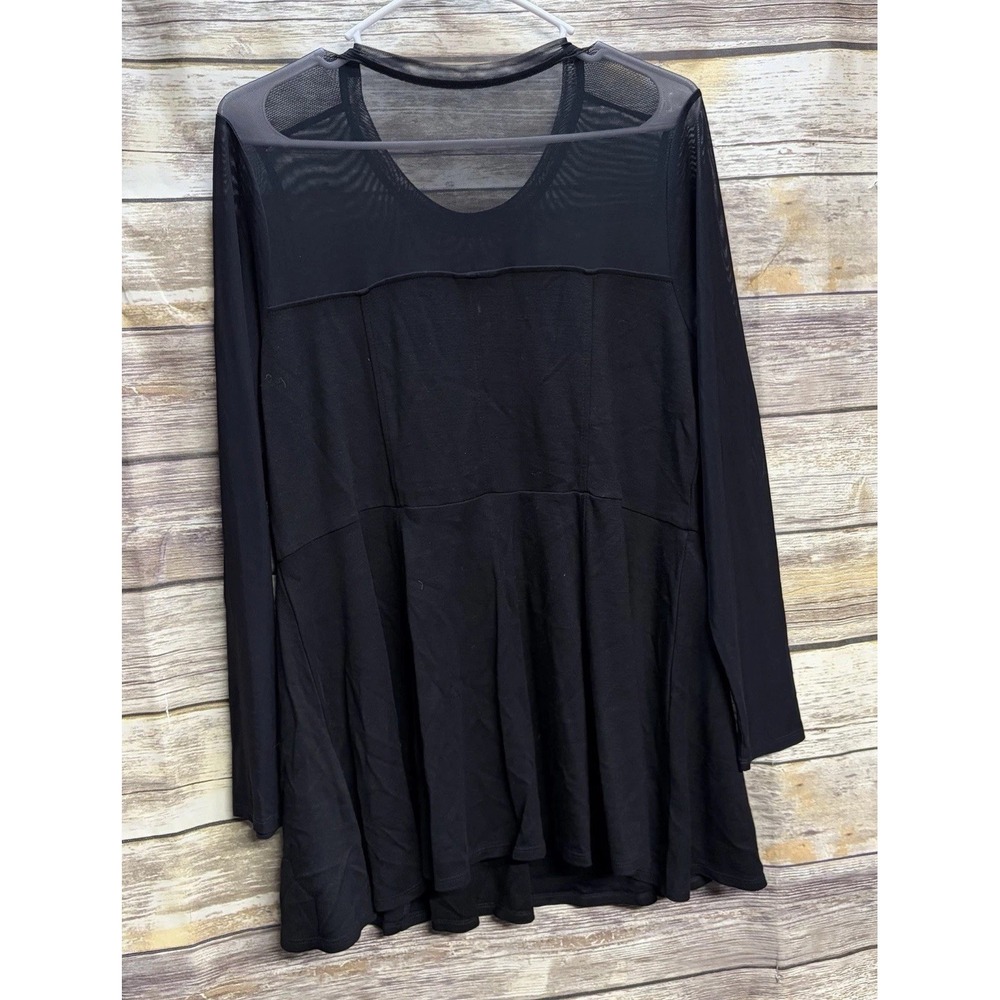Torrid Dress Women's Plus 3 Black Mesh Sheer Yoke Long Sleeve Cocktail NWT